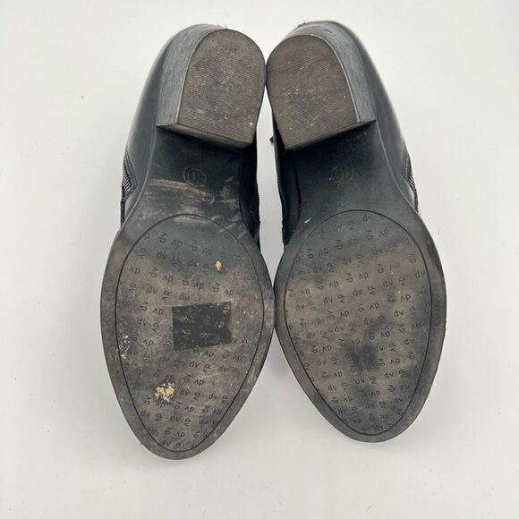 Dolce Vita DV Black Ankle Booties Women's Size 10 BK Faux Leather Cutout 3” Heel - Picture 7 of 8